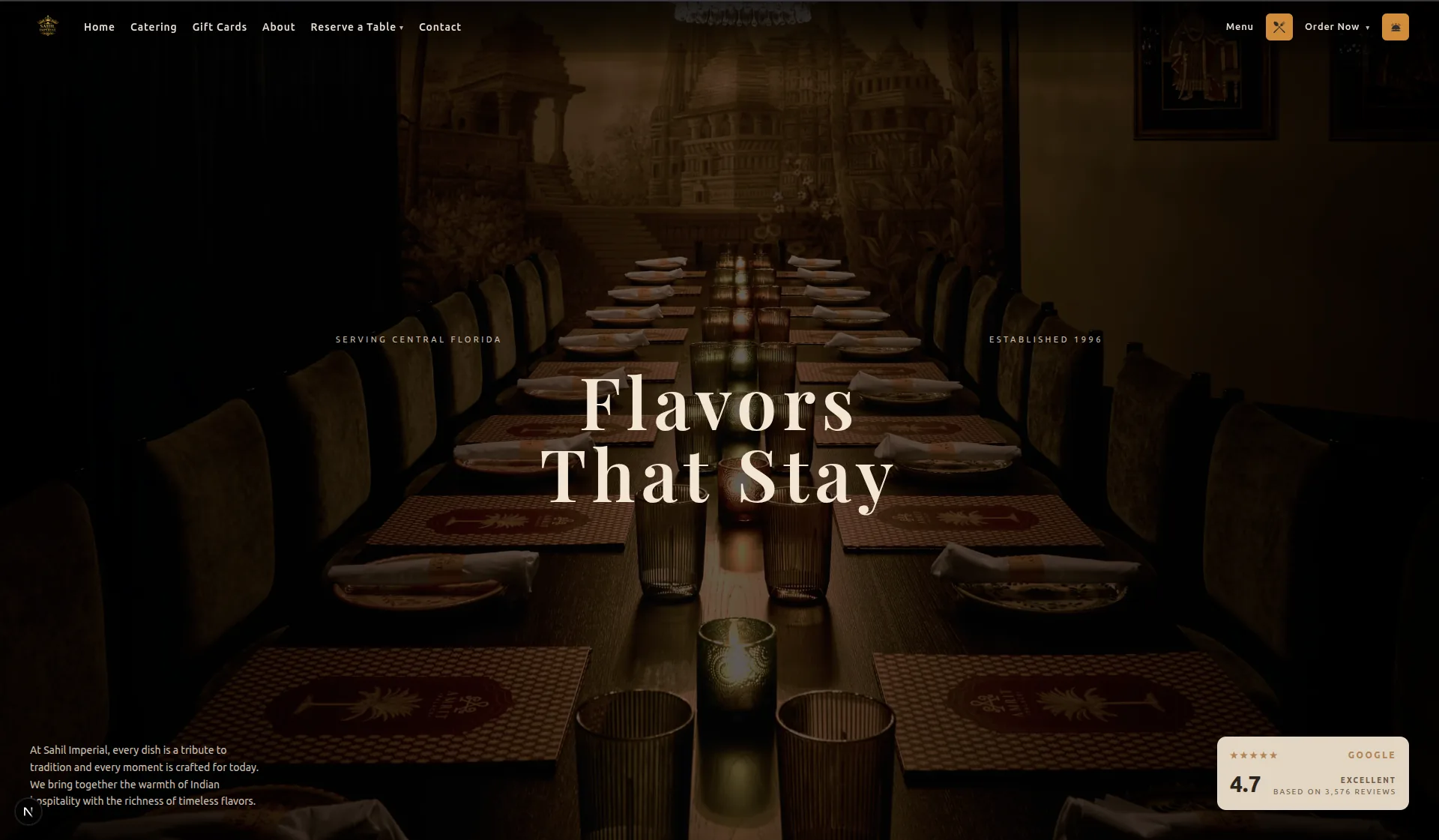 Amrit Place - Front-end built by SoberDev using React, Tailwind, Restaurant